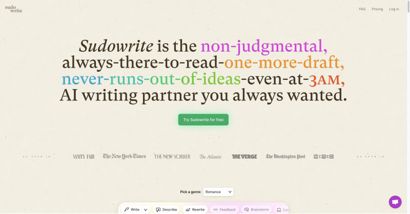 Sudowrite官網(wǎng)